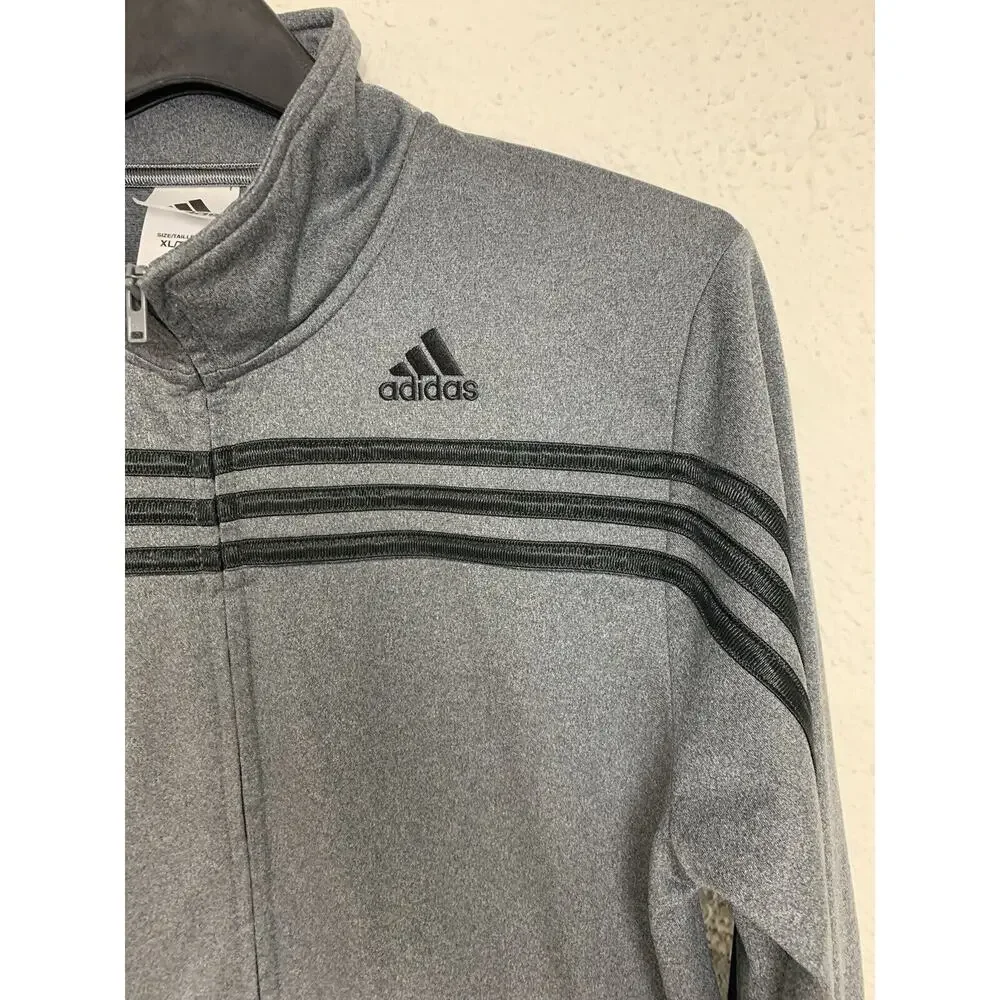 ADIDAS Essentials Boys Full Zip Track Jacket Gray Size 18/20
